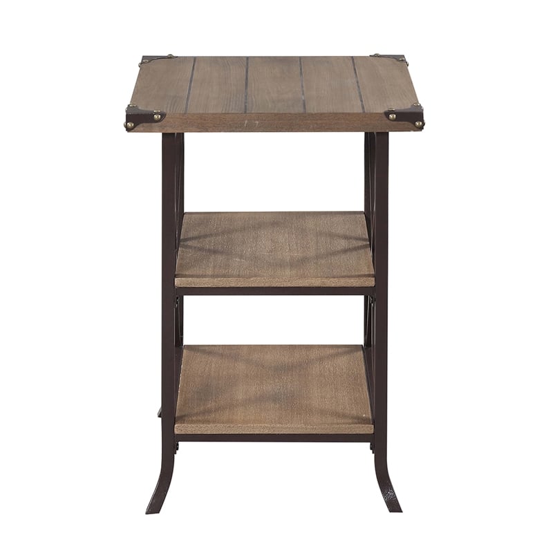 Convenience Concepts Brookline End Table in Beige Driftwood Wood Finish