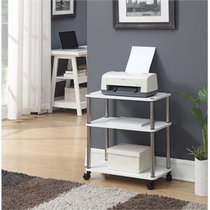 convenience concepts designs2go office caddy in white wood finish with casters