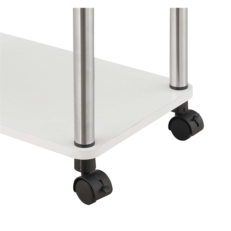 Convenience Concepts Designs2Go Office Caddy in White Wood Finish With Casters