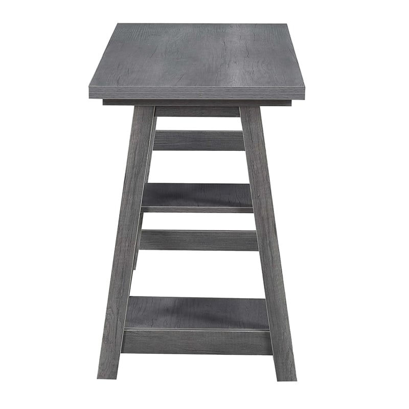 Convenience Concepts Designs2Go Trestle Desk in Gray Wood Finish