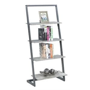 Convenience Concepts Graystone Four-Tier Ladder Bookcase/shelf in Gray Wood