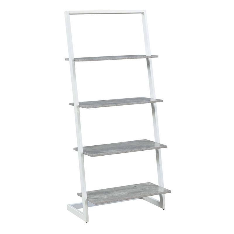 Convenience Concepts Graystone Four-Tier Ladder Bookcase/shelf in Gray Wood
