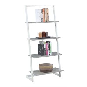 Convenience Concepts Graystone Four-Tier Ladder Bookcase/shelf in Gray Wood