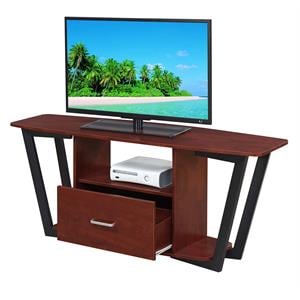 Convenience Concepts Graystone 60&quot TV Stand in Cherry Wood with Gray Metal Frame