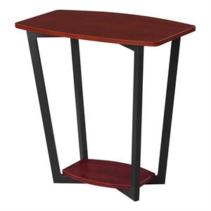 Convenience Concepts Graystone End Table in Cherry Wood Finish and Black Metal