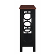 Convenience Concepts Omega Console Table in Cherry and Black Wood Finish