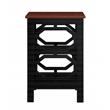 Convenience Concepts Omega End Table in Cherry and Black Wood Finish