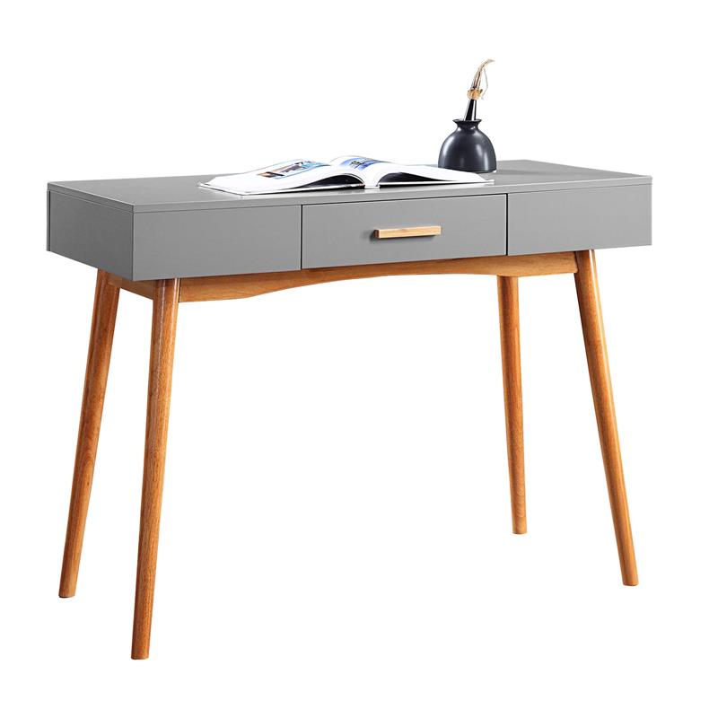 Convenience Concepts Oslo One-Drawer Desk in Gray Wood Finish