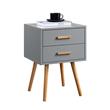 Convenience Concepts Oslo Two-Drawer End Table in Gray Wood Finish