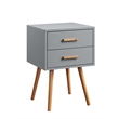 Convenience Concepts Oslo Two-Drawer End Table in Gray Wood Finish