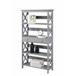 Convenience Concepts Oxford Five-Tier Bookcase with Drawer in Gray Wood Finish