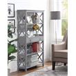 Convenience Concepts Oxford Five-Tier Bookcase with Drawer in Gray Wood Finish