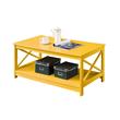 Convenience Concepts Oxford Coffee Table with Shelf in Yellow Wood Finish