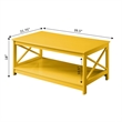 Convenience Concepts Oxford Coffee Table with Shelf in Yellow Wood Finish