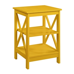 Convenience Concepts Oxford End Table in Bright Yellow Wood Finish