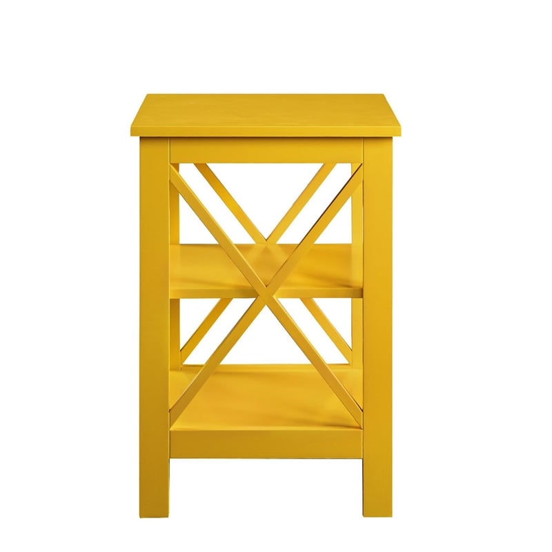 Convenience Concepts Oxford End Table in Bright Yellow Wood Finish