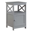 Convenience Concepts Oxford End Table with Cabinet in Gray Wood Finish