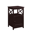 Convenience Concepts Oxford End Table with Cabinet in Espresso Wood Finish