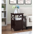 Convenience Concepts Oxford End Table with Cabinet in Espresso Wood Finish