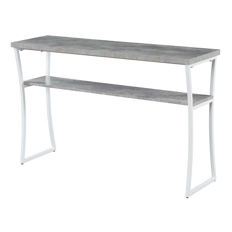 Convenience Concepts X-Calibur Console Table in Driftwood Gray Wood Finish