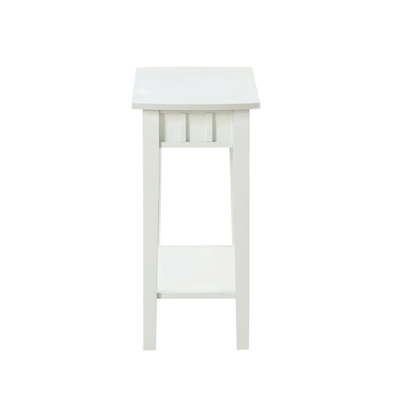 Convenience Concepts Dennis End Table in White Wood Finish