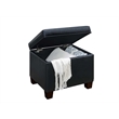 Convenience Concepts Madison Storage Ottoman in Black Faux Leather Fabric