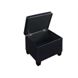Convenience Concepts Madison Storage Ottoman in Black Faux Leather Fabric