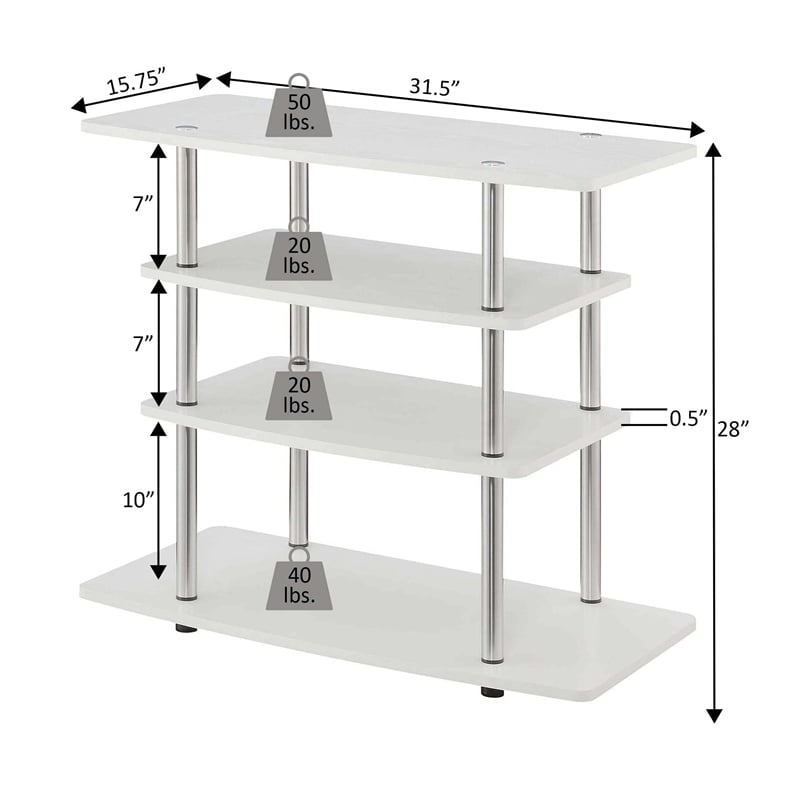 Convenience Concepts Designs2Go No Tools Highboy TV Stand in Black Wood