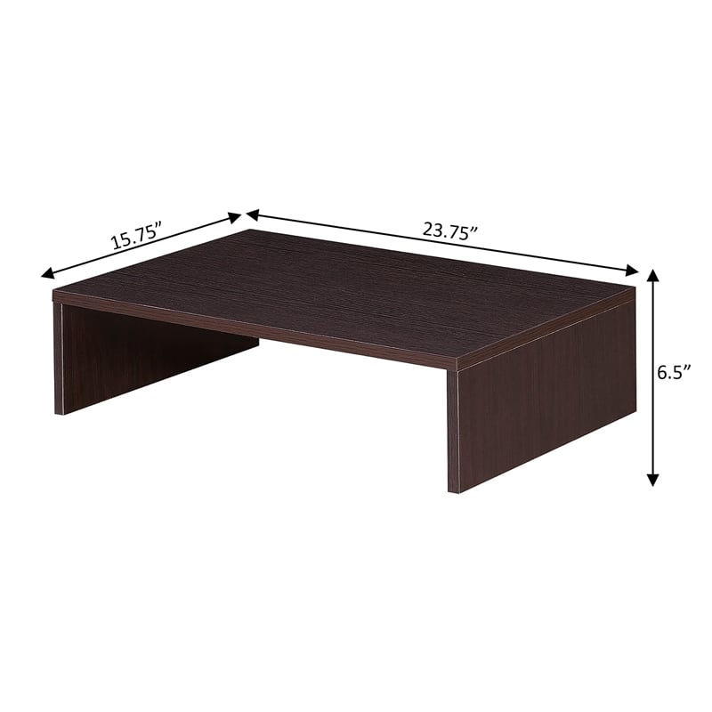 Convenience Concepts Designs2Go Small TV/Monitor Riser in Espresso Wood Finish