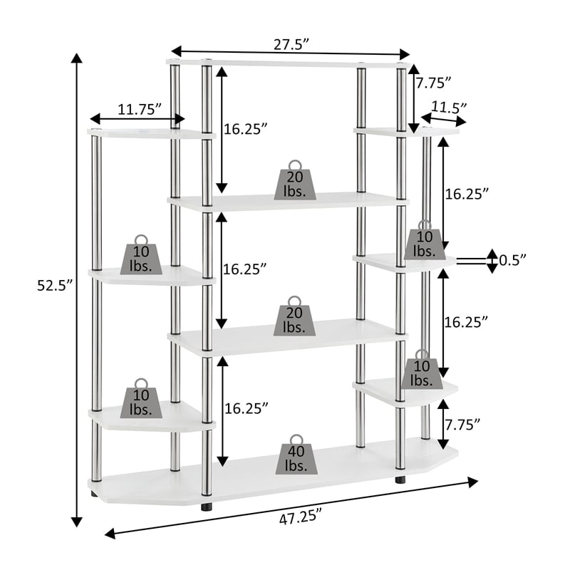 Convenience Concepts Designs2Go No Tools Wall Bookshelf 47.25