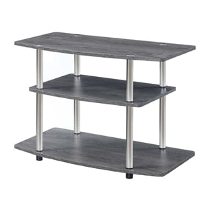 Convenience Concepts Designs2Go Three-Tier 32&quot TV Stand in Gray Wood Finish