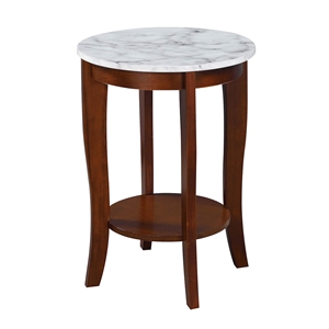 Convenience Concepts American Heritage Round End Table in Espresso Wood Finish