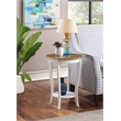 Convenience Concepts American Heritage Round End Table in White and Natural Wood