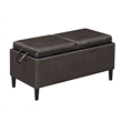 Designs4Comfort Magnolia Storage Ottoman with Trays in Espresso Vinyl Fabric
