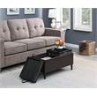 Designs4Comfort Magnolia Storage Ottoman with Trays in Espresso Vinyl Fabric
