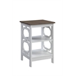 Convenience Concepts Omega End Table in White and Driftwood Brown Wood Finish