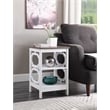 Convenience Concepts Omega End Table in White and Driftwood Brown Wood Finish