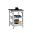 Convenience Concepts Omega End Table in White and Driftwood Brown Wood Finish