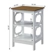 Convenience Concepts Omega End Table in White and Driftwood Brown Wood Finish