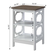 Convenience Concepts Omega End Table in White and Driftwood Brown Wood Finish