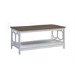 Convenience Concepts Omega Coffee Table in White and Driftwood Brown Wood Finish