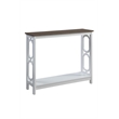 Convenience Concepts Omega Console Table in White and Driftwood Brown Wood