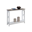 Convenience Concepts Omega Console Table in White and Driftwood Brown Wood