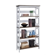 Convenience Concepts Omega Five-Tier Bookcase in White and Espresso Wood Finish