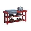 Convenience Concepts Oxford Utility Mudroom Bench in Red Wood Finish