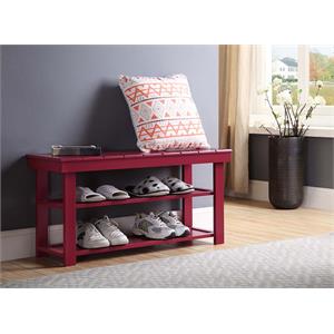 convenience concepts oxford utility mudroom bench in red wood finish