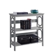Convenience Concepts Omega Three-Tier Bookcase in Gray Wood Finish