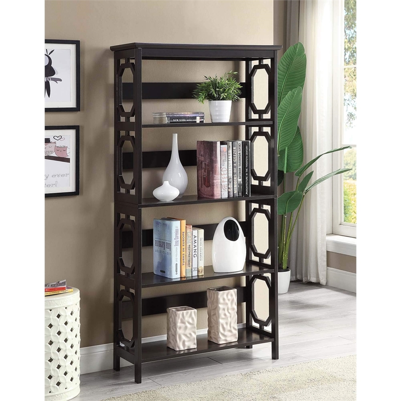 Convenience Concepts Omega Five-Tier Bookcase in Espresso Wood Finish