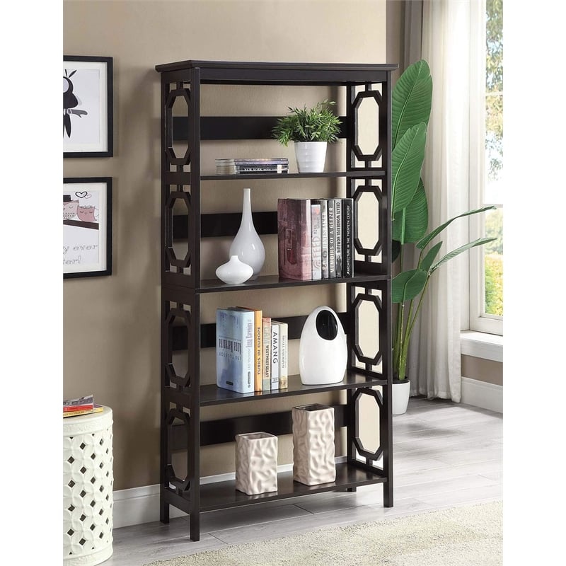 Convenience Concepts Omega Five-Tier Bookcase in Espresso Wood Finish