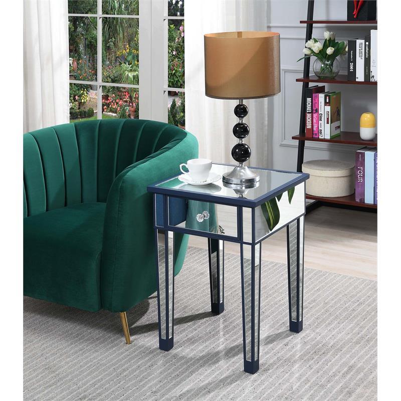Convenience Concepts Gold Coast 1Drawer Mirrored Accent End Table in